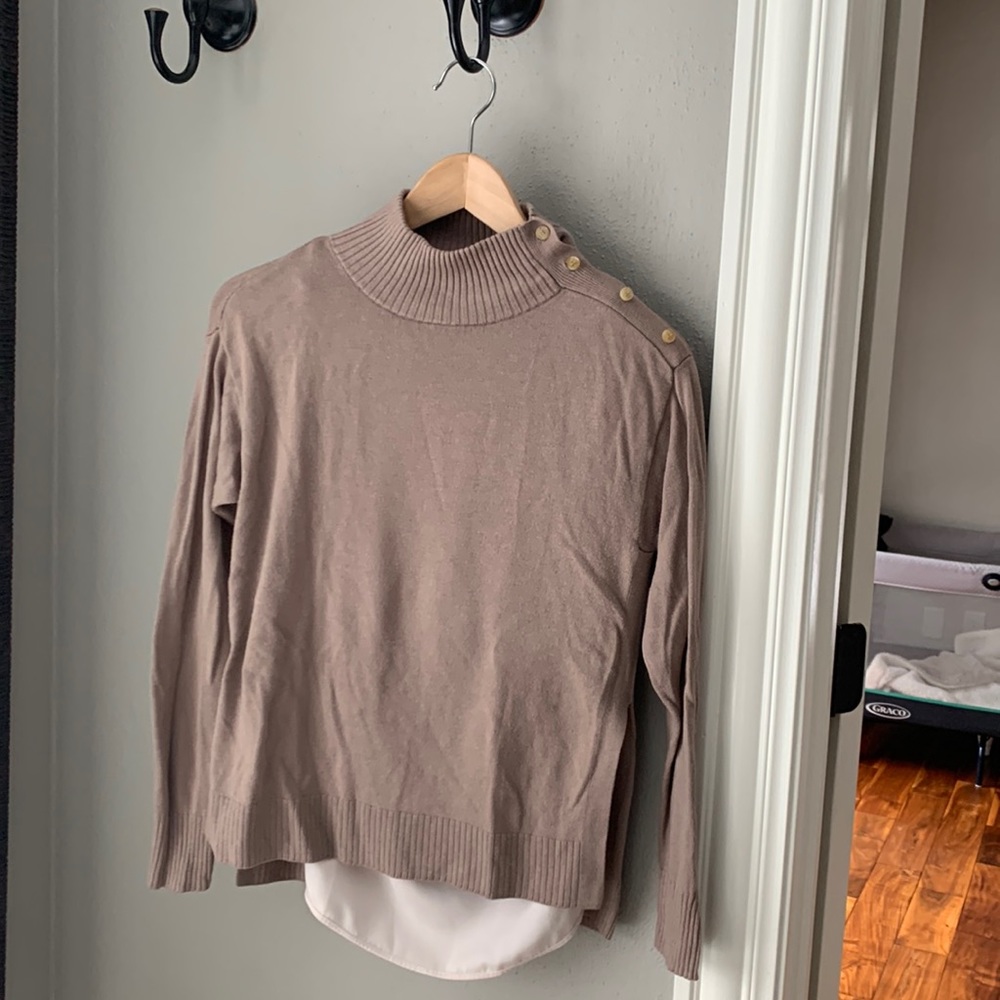 Ann Taylor Layered mixed media sweater